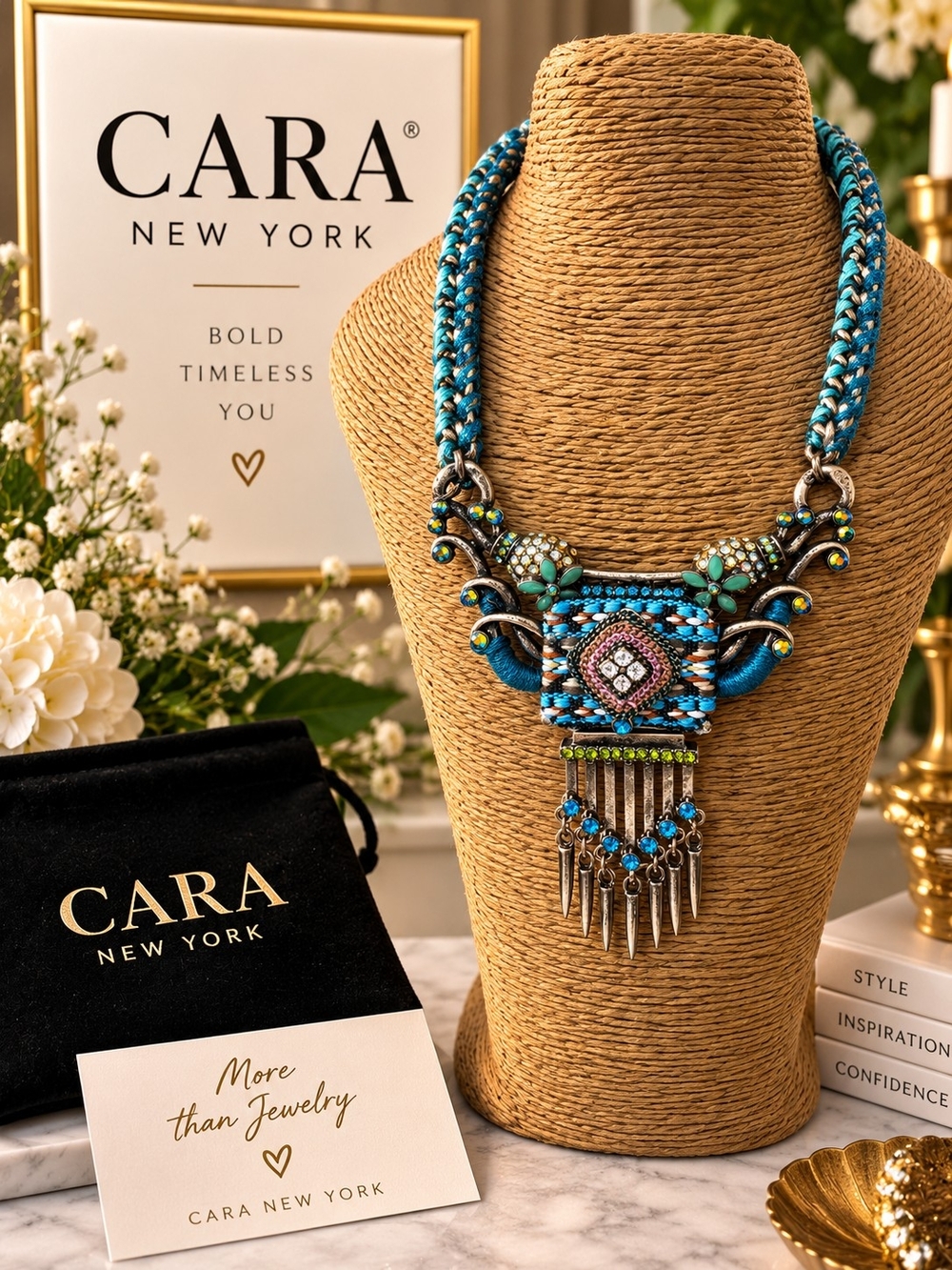 Turquoise Beaded Statement Necklace